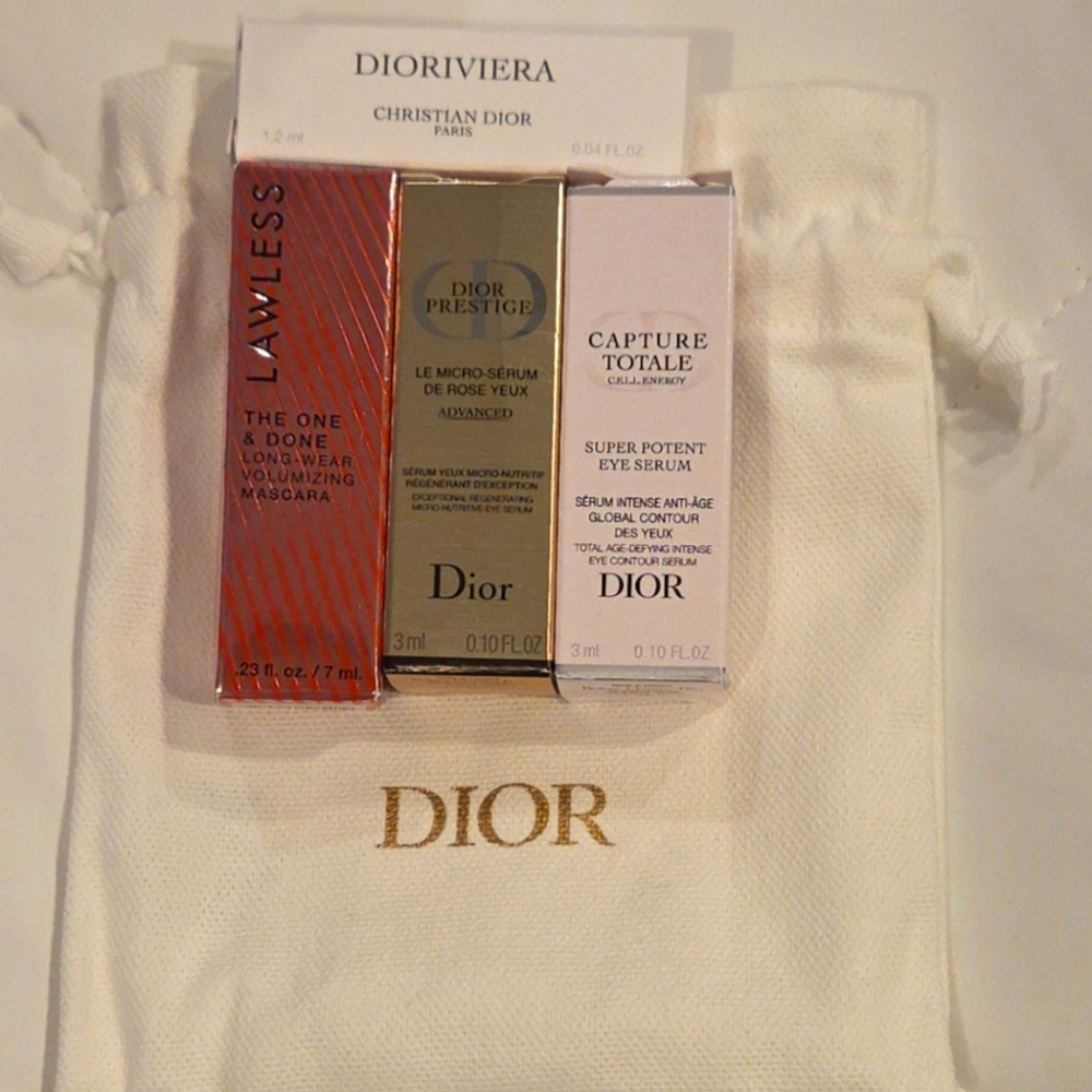 Dior White Drawstring Pouch with Dioriviera, LawLess